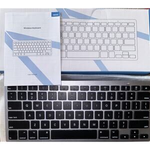 New KB066 Grey iOS Slim Bluetooth Wireless Keyboard Battery Operated
